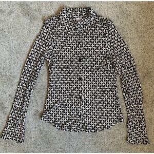 Los Angeles Atelier Women's‎ Geometric Long Sleeved Shirt Flare Sleeve EUR SMALL